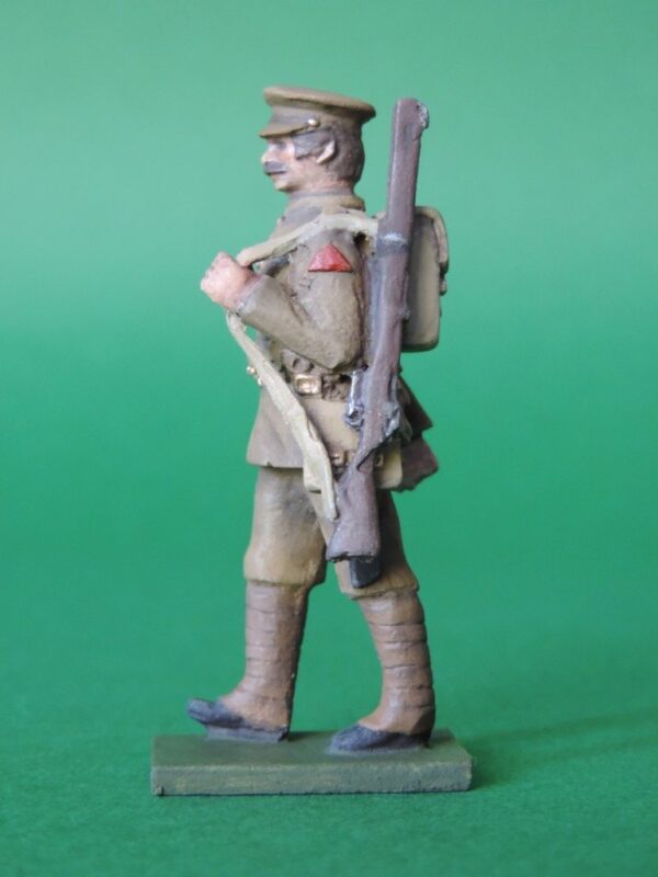 54mm Metal Cast Toy Soldier. World War 1 Marching Peak Cap Slung Rifle