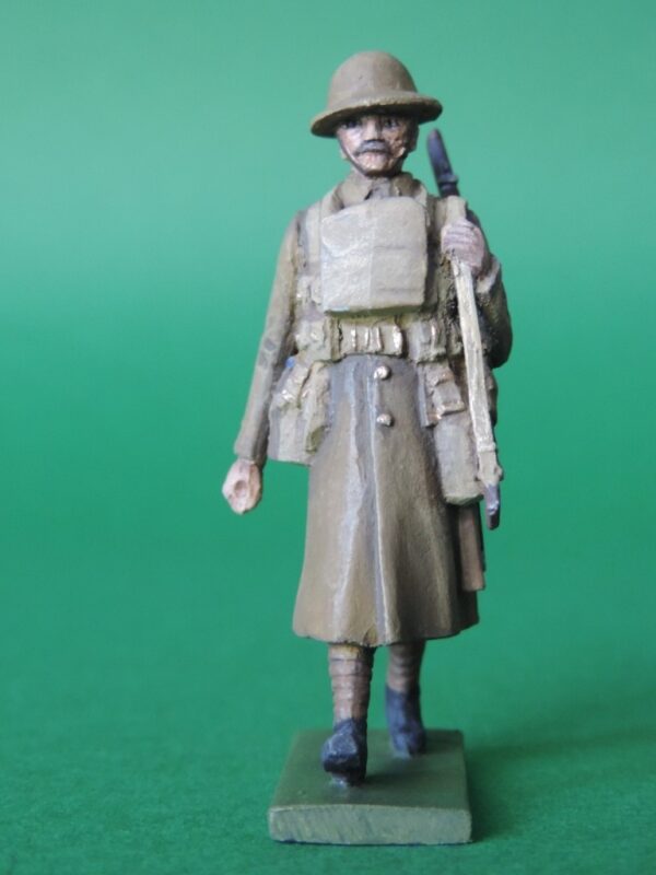 54mm Metal Cast Toy Soldier. World War 1 Trench Coat