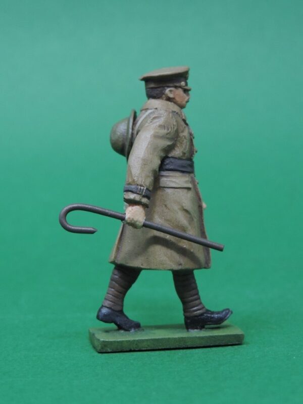 54mm Metal Cast Toy Soldier. World War 1 Officer In Trench Coat