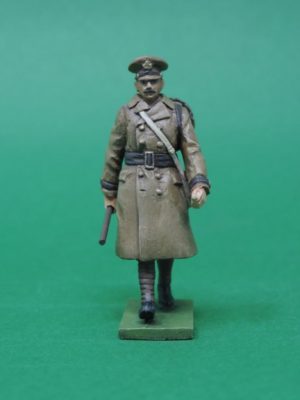 54mm Metal Cast Toy Soldier. World War 1 Officer In Trench Coat