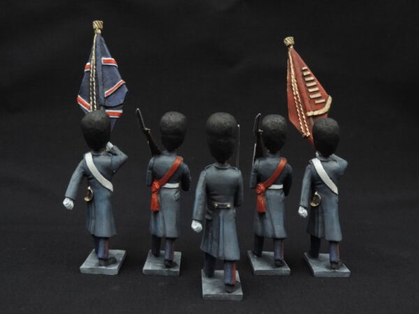 54mm Metal Cast Toy Soldier. Scots Guards Great Coat Colour Party Marching