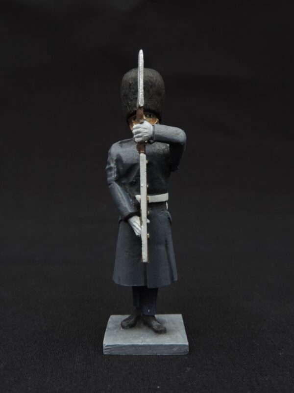 54mm Metal Cast Toy Soldier. Scots Guards Great Coat At Attention