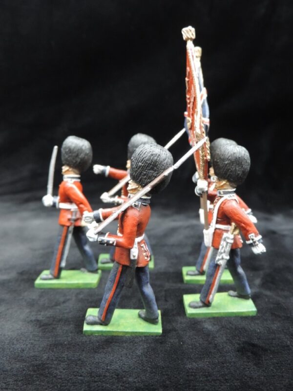 54mm Metal Cast Toy Soldier. Scots Guards Colour Party Marching 5 Piece