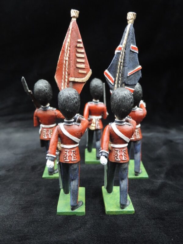 54mm Metal Cast Toy Soldier. Scots Guards Colour Party Marching 5 Piece