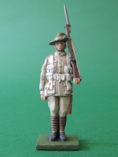 54mm Metal Cast Toy Soldier. World War 2 Australian Standing Rifle On Shoulder