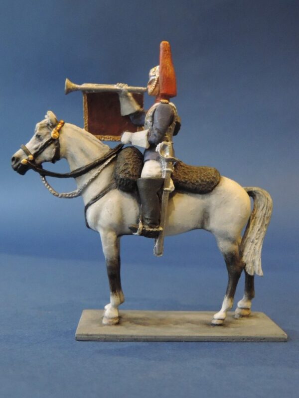 54mm Metal Cast Toy Soldier. Mounted Blues And Royals Trumpeter
