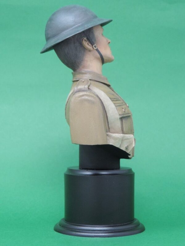 Hand Painted 120mm World War 1 British Tommy Tin Hat Military Bust Produced By Loggerheads Military Studio