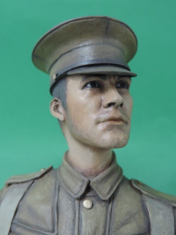 Hand Painted 120mm World War 1 British Tommy Peak Cap Military Bust Produced By Loggerheads Military Studio