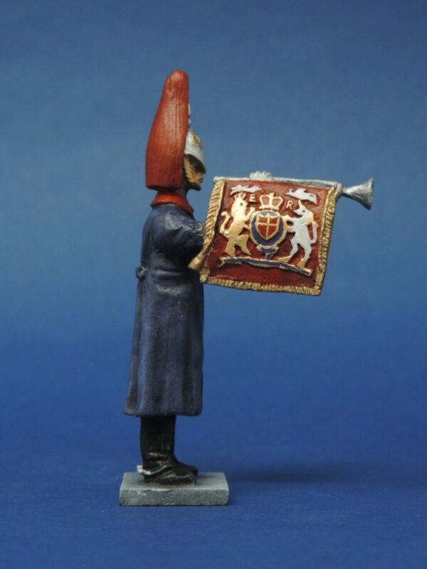 54mm Metal Cast Toy Soldier. Blues And Royals Fanfare Trumpeter