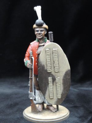 Hand Painted 80mm Metal Cast Military Figure Zulu Warrior 1879 Produced By Loggerheads Military Studio