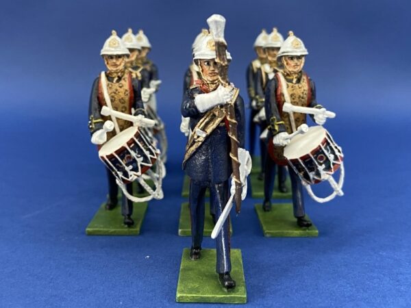 54mm Metal Cast Toy Soldier. Marine Marching Drum Corp 10 Piece