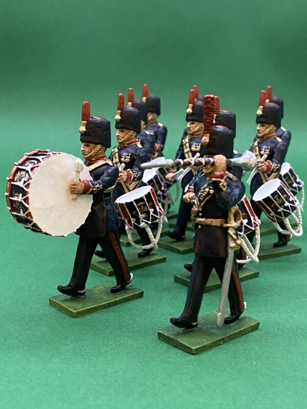 54mm Metal Cast Toy Soldier. Royal Horse Artillery Drum Corp 10 Piece